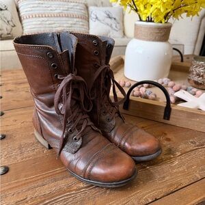 Steve Madden Troppa Lace up combat Leather Boots